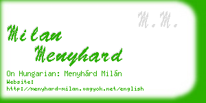 milan menyhard business card